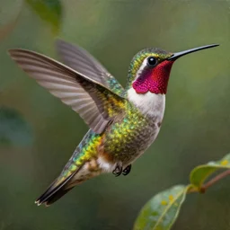 a beautiful closeup painting of a hummingbird in the jungle, ayahuasca, shamanism, beautiful colors, matte painting, art by christophe vacher