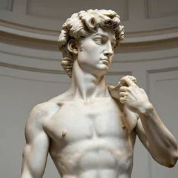 Michael C. Hall marble bust sculpture sculpted by Michaelangelo, marble, by Michelangelo, statue, sculpture, human physique study, athletic, Renaissance, human form