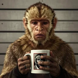 mugshots of a clearly guilty capuchin who is afraid for his life in the style of GTA5