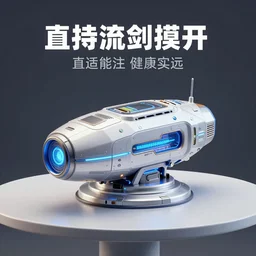 a gigantic cyberpunk time machine on a table, advertisement photography, digital art.