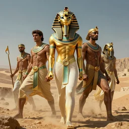 dynamic fullbody and face portrait of egyptian god with the head of a cobra, cobra head!, by greg rutkowski and gaston bussiere and craig mullins and j. c. leyendecker, volumetric lighting, hd