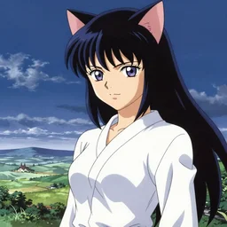 catgirl drawn in the style of Hirohiko Araki, coloured, impressive line work,
