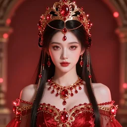 portrait princess of ruby, glowing, beautiful, ornate and intricate red jewelry, jaw dropping beauty, glowing background lighting, red accent lighting, hyper detailed, fairy tale, 4 k octane render