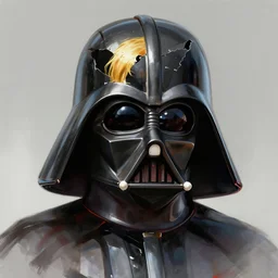 kylo ren as darth vader, helmet half broken open, digital painting, artstation, art by artgerm