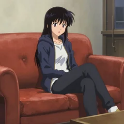 a beautiful screenshot from science fiction anime anime anime couch in living room, from the anime film ghost in the shell, from the anime film ergo proxy, trending on artstation