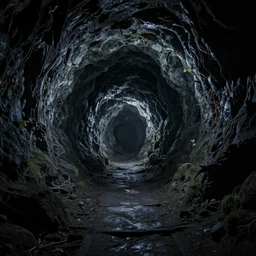 secret passageway into a massive underground cavern. dark spooky in the style of tim burton. hyper - realistic, coherent composition, artstation, matte painting, concept art
