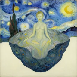 study of the psychedelics dream bot mothership over the sublime sacred rock. painting by vincent van gogh, bosch, wayne barlowe, agnes pelton, rene magritte