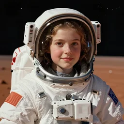 Teenage school student astronaut on a school trip to Mars