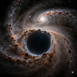 a black hole, gravitational lens, Hubble photograph