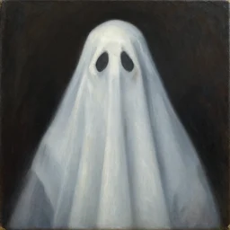 a portrait painting of a ghost, by peteris kalve, oil on canvas