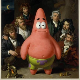 patrick star in the style of wayne barlowe, gustav moreau, goward, bussiere, roberto ferri, santiago caruso, luis ricardo falero, frazetta
