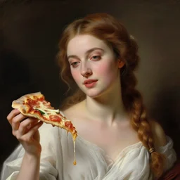 pizza goddess, classical painting