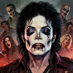 cell shaded portrait of a zombie michael jackson borderlands with dark eye sockets closed mouth as thriller concept art, macro head shot, ilustration, post grunge, low angle, concept art by josan gonzales and wlop, by james jean, victo ngai, david rubin, mike mignola, laurie greasley, highly detailed, sharp focus, by artgem