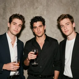 3 men who look alike are having a party