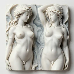 two beautiful female body carved sculptures melting, japanese anime manga, pseudofigurative beautiful marbling acrylic fluid portrait, renaissance painting by michaelangelo, matte fresco, black latex female balaclava, female calendar, ballerina body covered with black latex, underwater, concept art, melting glass, close up portrait, cinematic still, film still, kandinski, fashion portrait, black colors, sketch