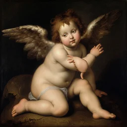 Renaissance painting portrait of a cherub