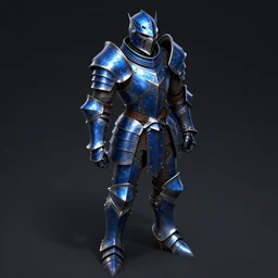 blue steel-plate full body armor, artstation, rpg, digital art, isometric, dark background, dark souls, runescape, skyrim, final-fantasy, Diablo-3