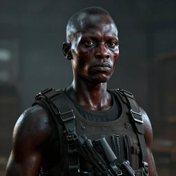 swat team member, horrific, octane render, by wangechi mutu, unreal engine, by weta digital, by weta fx, cinematic, dramatic, photography, portrait, ray tracing reflections, ray traced, post processing, post - production, tone mapping, cgi, vfx