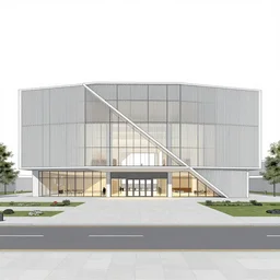 floor plan of cultural centre designed by OMA, big foyer, light entering the building, fully equiped, detailed drawing, architecture competition