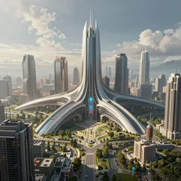 future city, in the style of christian haley, matte painting, epic, amazing detail