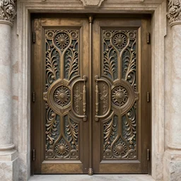 hyper realistic ornate sci - fi double door by jordan grimmer