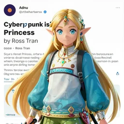 Cyberpunk Princess Zelda by Ross Tran, trending on artstation, watched, faved, read, highly detailed