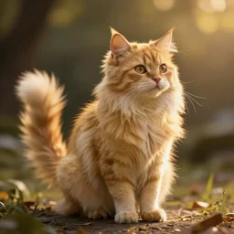 a full body photograph of a magical cat, golden hour, fantasy, sharp focus, highly detailed, hd, dramatic lighting, trending on artstation