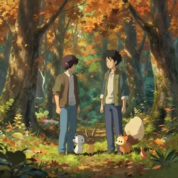 a forest in autumn by michael whelan and tomer hanuka, dofus video game rendering, full of details, by makoto shinkai and thomas kinkade, matte painting, trending on artstation and unreal engine