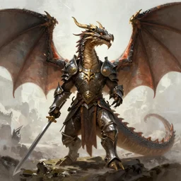 Dragon Dragonborn Paladin full wide angle portrait, highly detailed, digital painting, artstation, concept art, sharp focus, illustration, art by artgerm and greg rutkowski and alphonse mucha