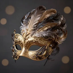 an elaborate intricate mask made of feathers in swirling wind, rendered in octane, behance hd, bokeh backdrop