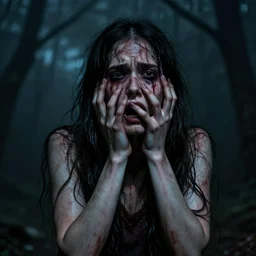 agony, desperate, scared, nightmare, hellish, 4 k, ultra realistic