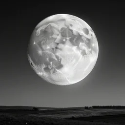 incredible full page illustration, moon hitting earth, Edward Hopper and James Gilleard Zdzis, black and white, hazy transition