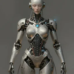Symmetry!! portrait of cyborg, sci-fi armour, tech wear, cables, glowing lights!! sci-fi, intricate, elegant, highly detailed, digital painting, artstation, concept art, smooth, sharp focus, illustration, art by artgerm and greg rutkowski and alphonse mucha.