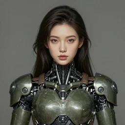 a professional painting of a beautiful young female, clothed in robotic armor, olive skin, long dark hair, beautiful bone structure, symmetrical facial features, intricate, elegant, digital painting, concept art, smooth, sharp focus, illustration, from Metal Gear, by Ruan Jia and Mandy Jurgens and Artgerm and William-Adolphe Bouguerea
