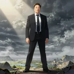 Elon Musk in the anime style of Ghost in the Shell