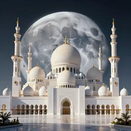 a giant mosque on the moon, digital artwork, 4k, masterpiece