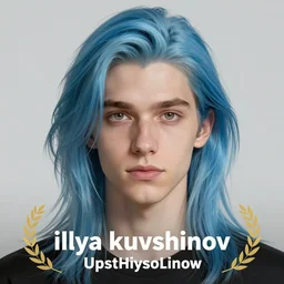 ilya kuvshinov with long hair, sky blue hair, hazel eyes, boyish face, professional digital painting, concept art, award - winning photography, cinematic, stained glass window, tarot card, awe, regal, wlop, art by andy warhol, pixiv art, yoshitaka amano, ghostly ripples