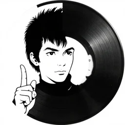 Album art for a punk record from the 70s, illustration, b&w, slightly minimal, comic book style, by Raymond Pettibon