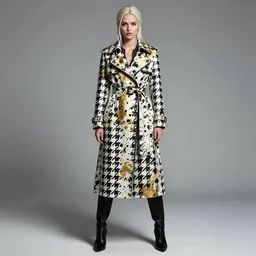 full - body portrait of ciri wearing a dalmatian - print trench coat, fashion, black gold splatter, marcin blaszczak, michael whelan, artgerm, artstation