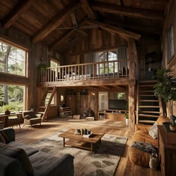Peaceful wooden mansion, interior, unreal engine 5 tech demo, Asher Duran