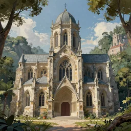 a beautiful hyperdetailed highly detailed architecture abbey building urbex by georges seurat, wilderness, archdaily, wallpaper, highly detailed, trending on artstation.