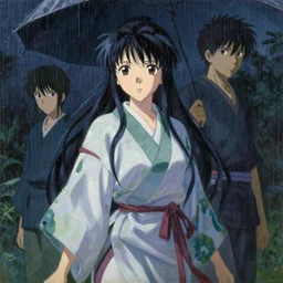 baroque oil painting of kunoichi, rain, painting by makoto shinkai takashi takeuchi yoshiyuki sadamoto wlop and artgerm, fate stay night