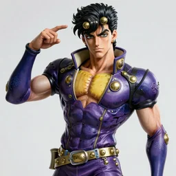 A gorgeous, awe-inspiring, ground breaking, artgem portrait of Lucifer posing as a JoJo character, realistic, lifelike, real world
