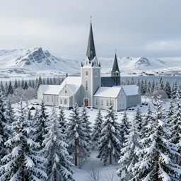 a large kingdom in iceland, snowy forest, 4 k resolution, octane render, unreal engine, ultradetailed, photorealistic, ultrarealism, trending on artstation