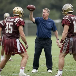 Coach Belichick in ancient Rome trying to teach centurions how to play football