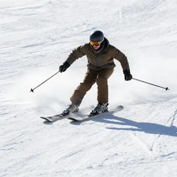 photo of a guy skiing, the ground is all ice cream