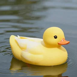 a duck riding a rubber duck