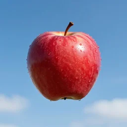 an big Apple falling from above the sky