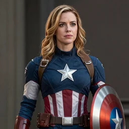 Leah Remini as Captain America in the Marvel Cinematic Universe