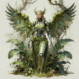 cyborg goddess of nature by senior concept artist josephine wall, trending on artstation, puzzle art